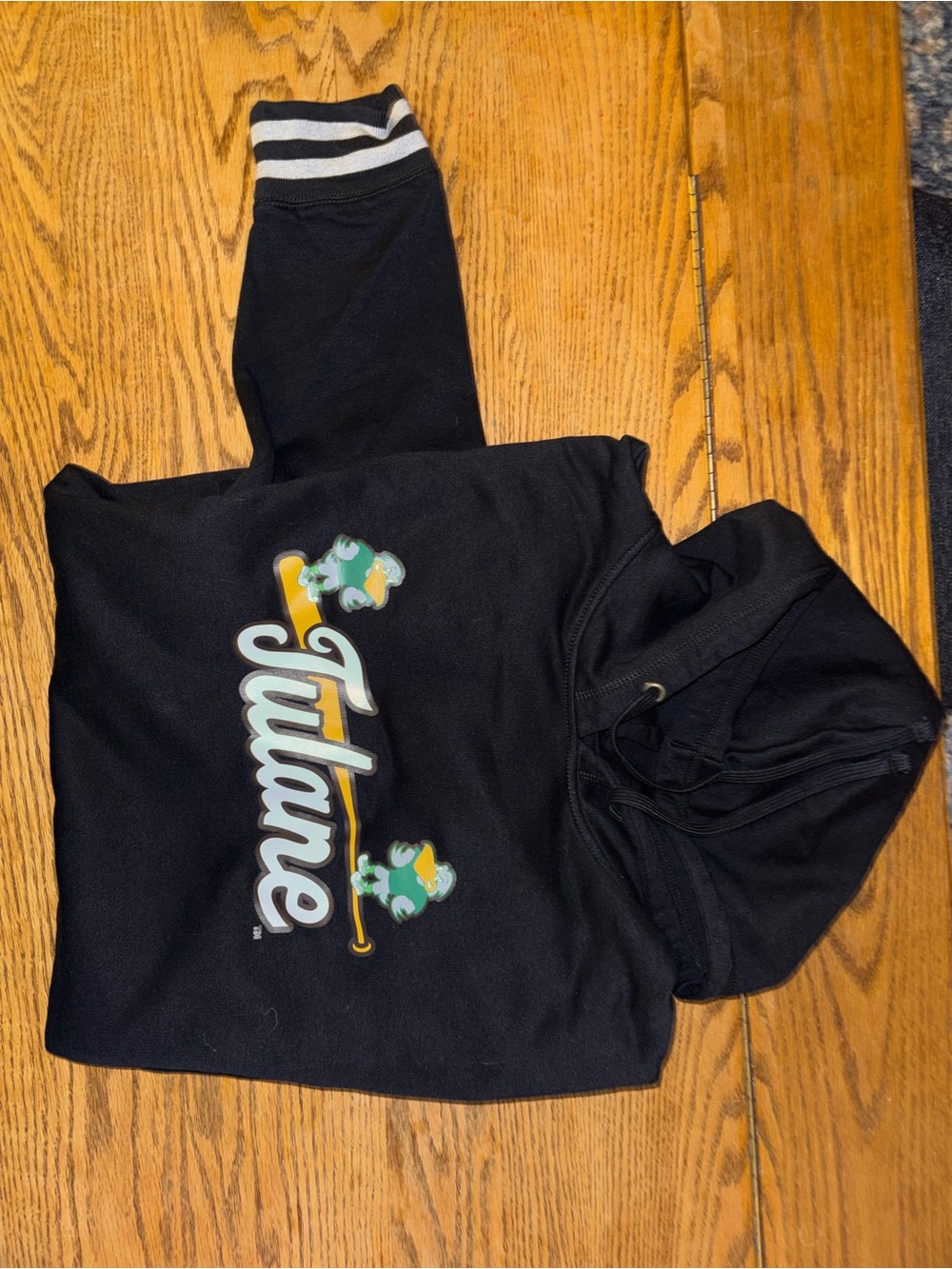 Tula Black Sweatpants with White Stripe Cuffs